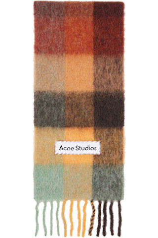 Acne Studios: マルチカラー Mohair Checked マフラー | SSENSE 日本