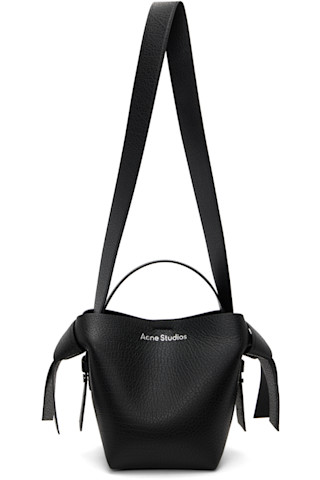 Acne Studios: ブラック ミニ Musubi ショルダーバッグ | SSENSE 日本
