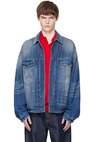 Acne Studios: ブルー Robert Trafalgar デニムジャケット | SSENSE 日本