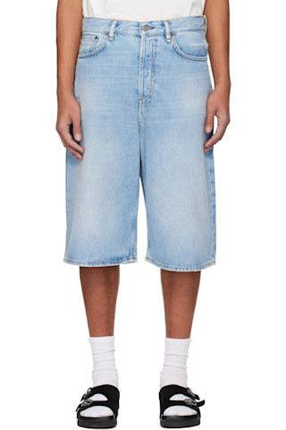 Acne Studios: ブルー ルーズフィット デニムショートパンツ | SSENSE 日本