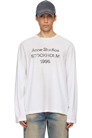 Acne Studios: Off-White Logo T-shirt | SSENSE