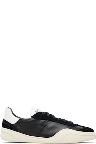 Acne Studios: ブラック レザースニーカー | SSENSE 日本