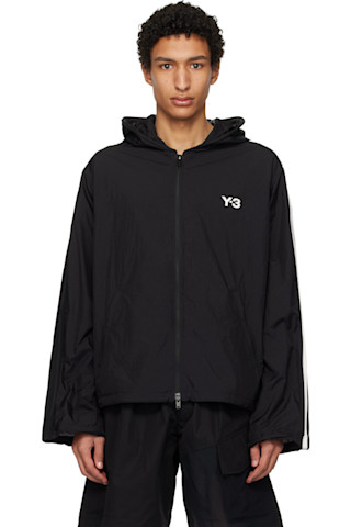 Y-3: ブラック ナイロン ワイヤー スリーストライプス トラック