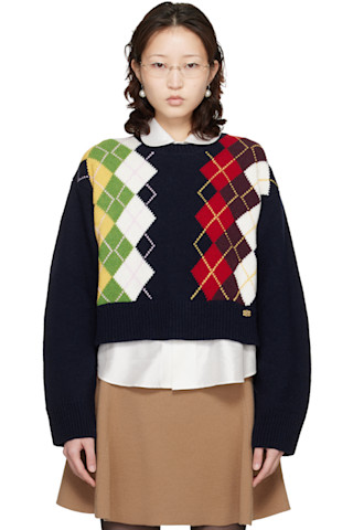 GANNI アーガイル柄長袖セーター GANNI アーガイル柄 ニット 長袖