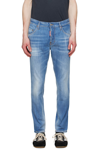 Blue Light Wash Skater Jeans by Dsquared2 on Sale