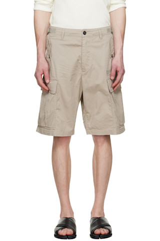 Beige Light Cotton Utility Kawaii Shorts by Dsquared2 on Sale