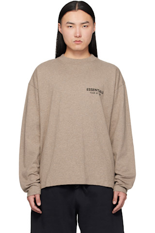Fear of God ESSENTIALS: ベージュ Classic Fit 長袖Tシャツ | SSENSE 日本