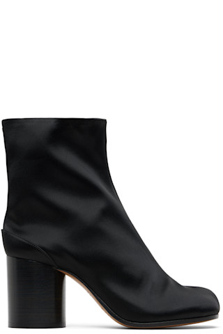 Maison Margiela: ブラック Tabi アンクルブーツ | SSENSE 日本