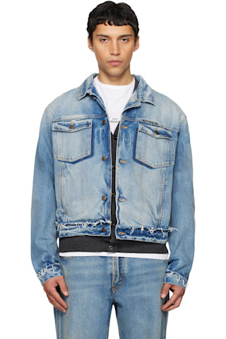 Blue Caban Denim Jacket by Maison Margiela on Sale