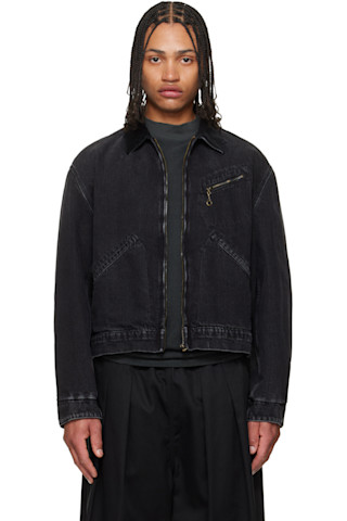 maison close パテットブラ　ソング　セット　ブラック Black Corduroy Collar Faded Denim Jacket by Maison Margiela on Sale