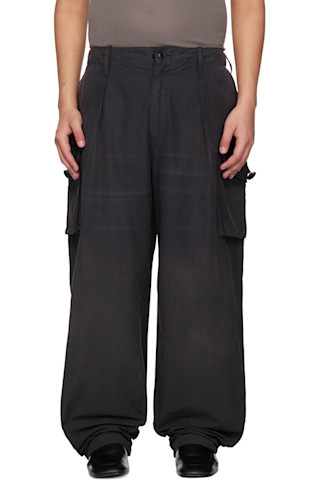Gray Cotton-Blend Cargo Pants by Maison Margiela on Sale