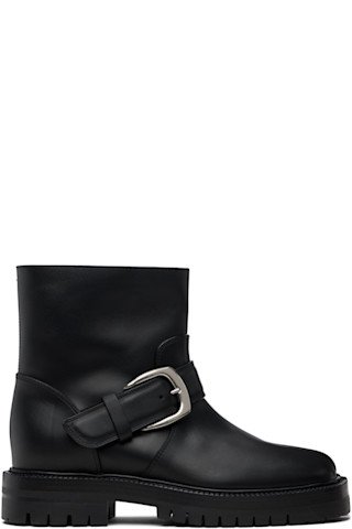 Maison Margiela: Black Tabi County Buckle Ankle Boots | SSENSE