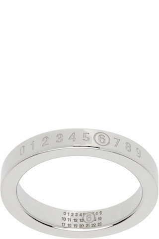 MM6 Maison Margiela: Numeric Minimal Signature Ring | SSENSE