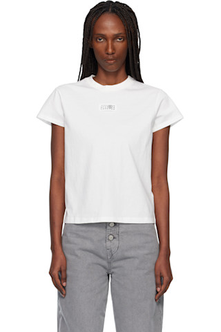 MM6 Maison Margiela: Off-White Numeric Cotton T-shirt | SSENSE