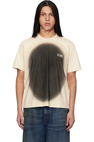 MM6 Maison Margiela: Off-White Spray Print T-shirt | SSENSE