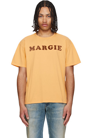 MM6 Maison Margiela: Yellow Vintage Jersey 'Margie' T-shirt | SSENSE
