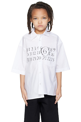 MM6 Maison Margielaのキッズ｜ホワイト ロゴ シャツがセール中