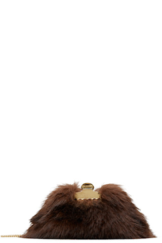 Marc Jacobs - Brown 'The Faux Fur Glam Small' Clutch