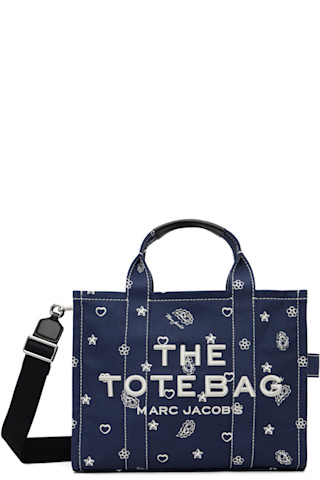 Marc Jacobs: ネイビー 'The Bandana Canvas Medium' トートバッグ