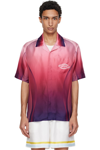 Casablancaのピンク Gradient 半袖 シルク シャツがセール中