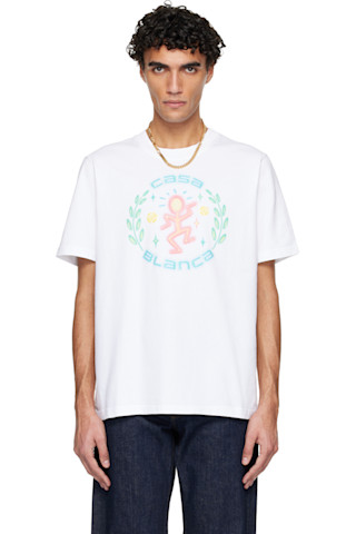 Casablanca: ホワイト Dance Joy Classic Tシャツ | SSENSE 日本
