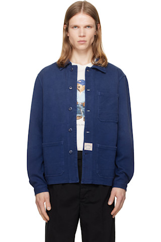 Blue Moleskin Utility Overshirt by Polo Ralph Lauren on Sale