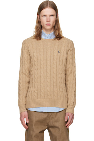 Polo Ralph Lauren ベージュ ケーブルニット S/P Polo Ralph Laurenのベージュ ケーブルニット コットン セーターがセール中