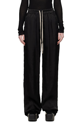 Rick Owens ブラック サテン ラウンジパンツ サイズ 50 Rick Owens: ブラック Temple Dietrich ドローストリング ラウンジ