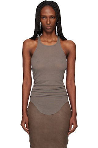 Rick Owens: グレー Temple Basic リブタンクトップ | SSENSE 日本