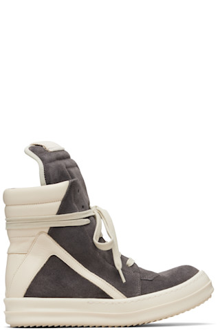 靴 RICK OWENS GRAY TEMPLE GEOBASKET Gray Temple Geobasket Sneakers by Rick Owens on Sale