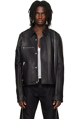 Rick Owens: Black 'SUICIDE' Edition Temple Vega Leather Jacket