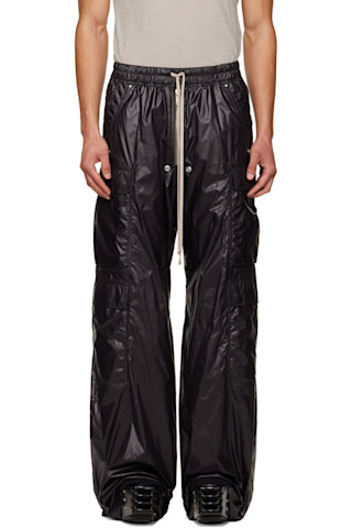Black Temple Cargobelas Cargo Pants by Rick Owens on Sale