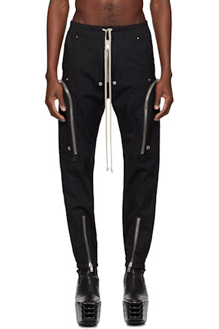 Rick Owens: ブラック Temple Bauhaus カーゴパンツ | SSENSE 日本
