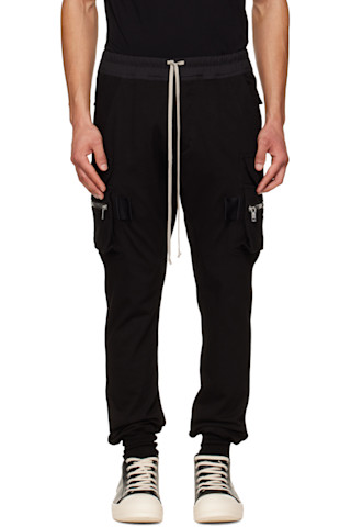 Black Temple Mastodon Cargo Pants by Rick Owens on Sale