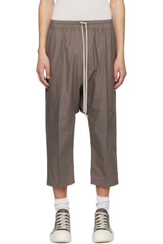 Rick Owensのグレー Temple Drawstring クロップド トラウザーズがセール中
