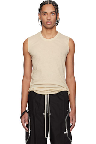 Rick Owens: オフホワイト Temple Basic SL タンクトップ | SSENSE 日本