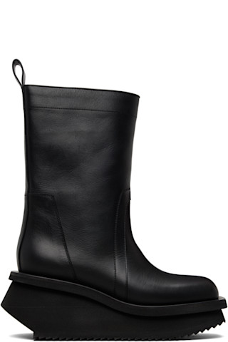 Rick Owens: ブラック Low Factory Pull On チェルシーブーツ | SSENSE