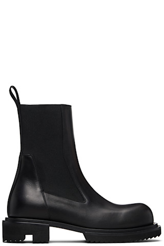 Rick Owens: ブラック Temple Beatle Gabe チェルシーブーツ | SSENSE 日本