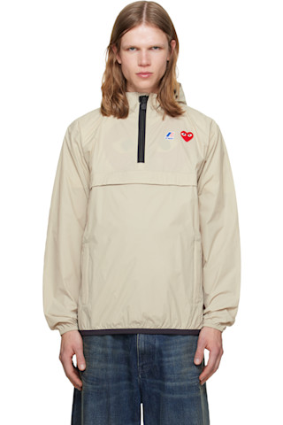 COMME des GARÇONS PLAY: ベージュ K-Wayエディション ハーフジップ