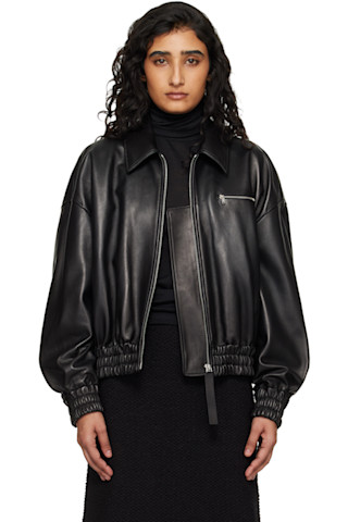 JIL SANDER ブラックレザージャケット Jil Sander レザージャケット | ブラック | FARFETCH JP