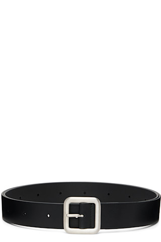 Jil Sander: ブラック カーフスキン ベルト | SSENSE 日本