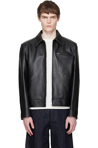 Black Blouson Leather Jacket