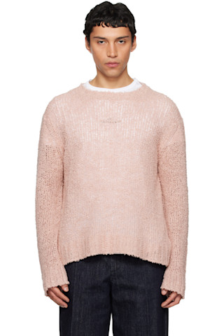 Jil Sander: Pink Linen Sweater | SSENSE