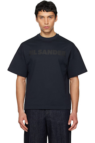 Jil Sander: Navy Logo T-shirt | SSENSE