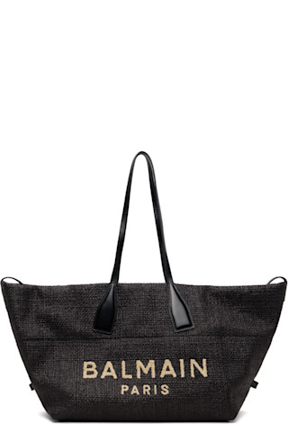 BALMAIN: Black Track Tote | SSENSE
