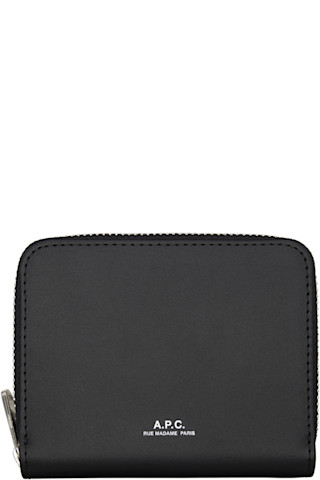 Black Chelsea Zip Wallet by A.P.C. on Sale