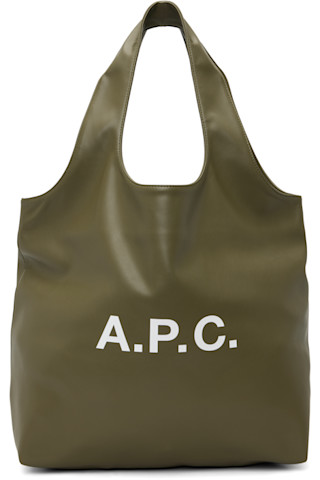 A.P.C.: カーキ Ninon トートバッグ | SSENSE 日本
