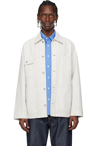 A.P.C.: オフホワイト ルーズフィット オーバーシャツ | SSENSE 日本