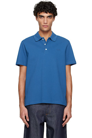 APC ウールポロプルオーバー A.P.C.: ブルー Standard ポロシャツ | SSENSE 日本