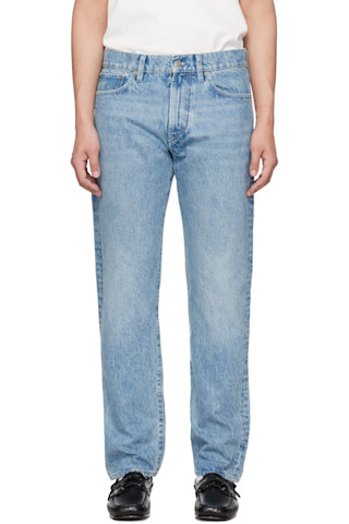 Blue Straight Fit Jeans by Ralph Lauren Purple Label on Sale